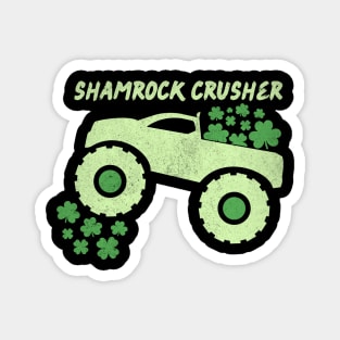 Shamrock Crusher St Patrick's Day Monster Truck Lover Magnet