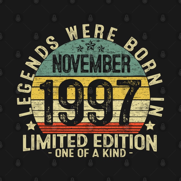 24 Years Old Birthday Legends Were Born In November 1997 by heart teeshirt