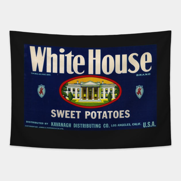 1960s White House Sweet Potatoes Crate Label Tapestry by EphemeraKiosk