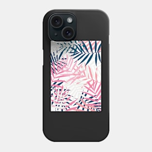 Tropical Foliage Navy and Blush Phone Case