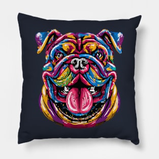 Bulldog Happy Dog Pillow