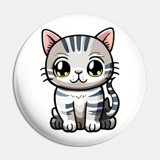 Kawaii Silver British Shorthair Cat Pin