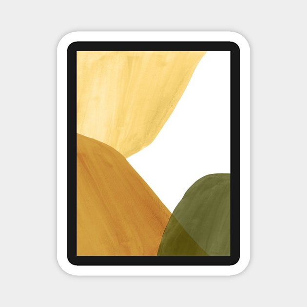 Autumn tone abstract shapes 2 Magnet by WhalesWay