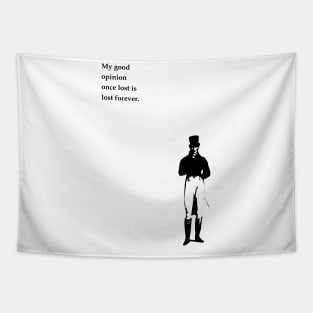 Jane Austen Pride and prejudice minimalist art and quote. Tapestry