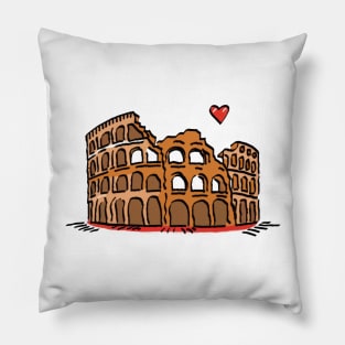 Colosseum Illustration Pillow