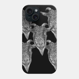 Satanic black and white goats Phone Case