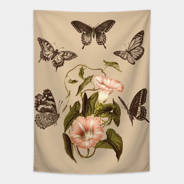 The Butterfly Flower - Cottagecore Fairycore Tapestry by Souls.Print