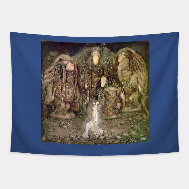 Princess and Troll Suitors - John Bauer Tapestry by forgottenbeauty