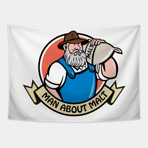 Man About Malt Logo Tapestry by PerzellBrewing