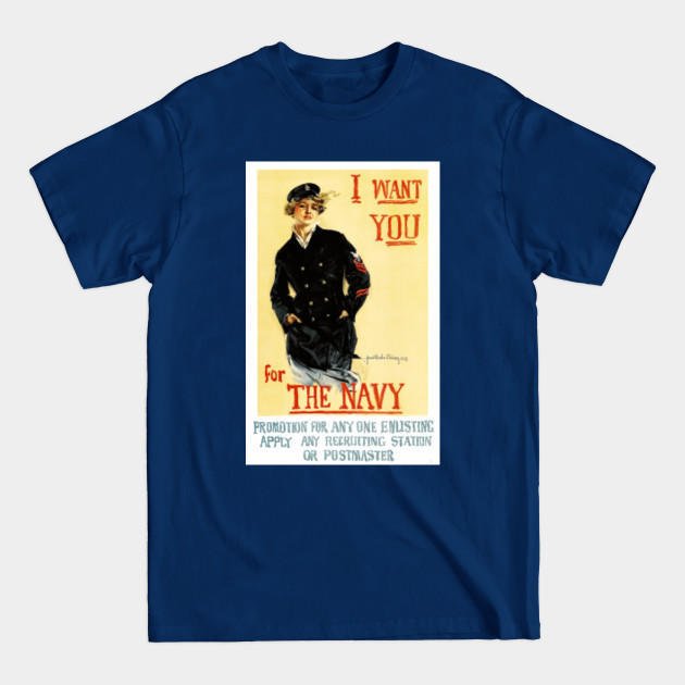 Disover Vintage WWI Navy Recruiting Poster: I Want You for the Navy - Us Navy - T-Shirt