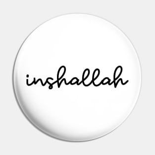 inshallah - black Pin