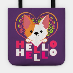 Cute Dog Corgi with Heart - Hello Hello Tote