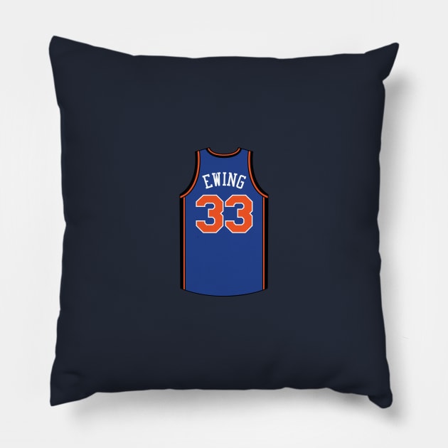 Patrick Ewing New York Jersey Qiangy Pillow by qiangdade