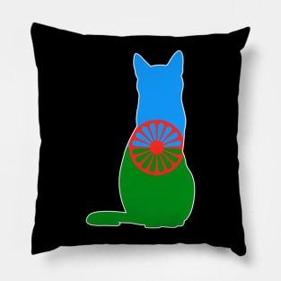 Romani Cat Flag Pillow