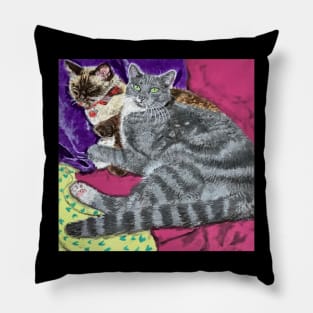 Siamese cat acrylic painting Pillow