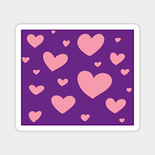 Pink and Purple Heart Pattern Magnet