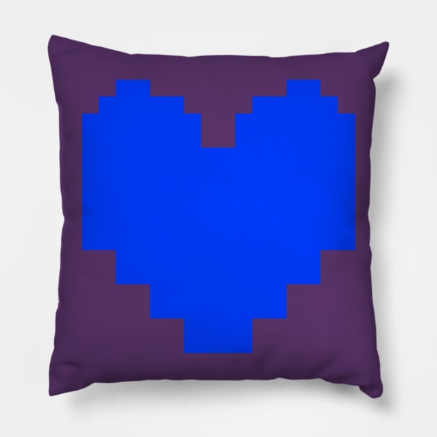 Undertale Blue Heart Pocket Pillow by WiccanNerd