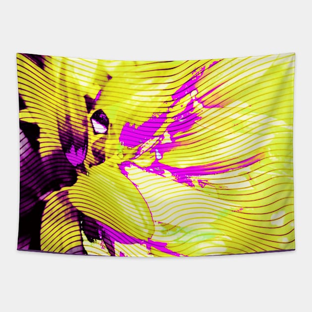 Wired Yellow Orchid Tapestry by Minxylynx4