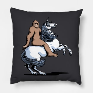 Bigfoot Riding A Unicorn Pillow