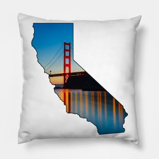 California (Golden Gate Bridge at Sunset) Pillow