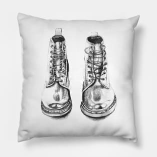 Doc Martens Pencil Drawing Pillow