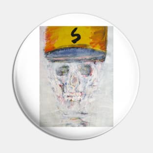 SKULL with  BASEBALL HAT Pin