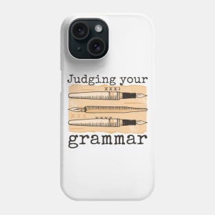 Judging Your Grammar // Funny Editor Vintage Pens Phone Case