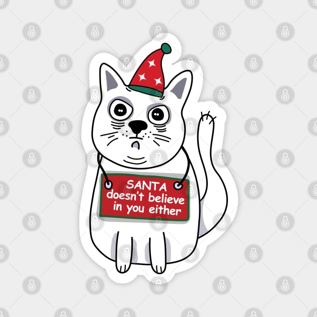 Grumpy christmas cat, Magnet by Sourdigitals