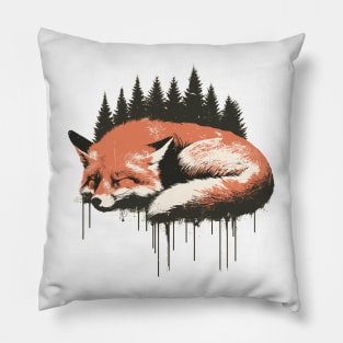 Vintage Sleeping Fox Pillow