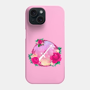 Sagittarius Zodiac Horoscope Pink Floral Monogram Phone Case