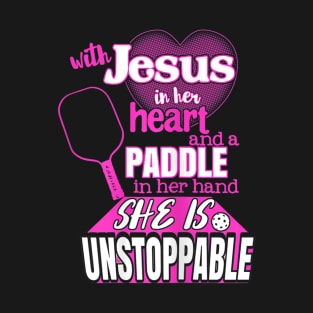 Jesus and a Pickleball Paddle Saying Motivational T-Shirt