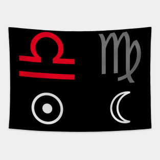 Libra Sun Virgo Moon Zodiac Sign Tapestry