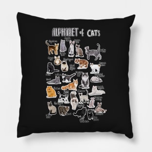 Types of cats alphabet a-z abc cat identification cat lover Pillow