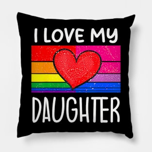 LGBT Bisexual Pride I Love My Daughter Bi Heart Bisexuality Pillow