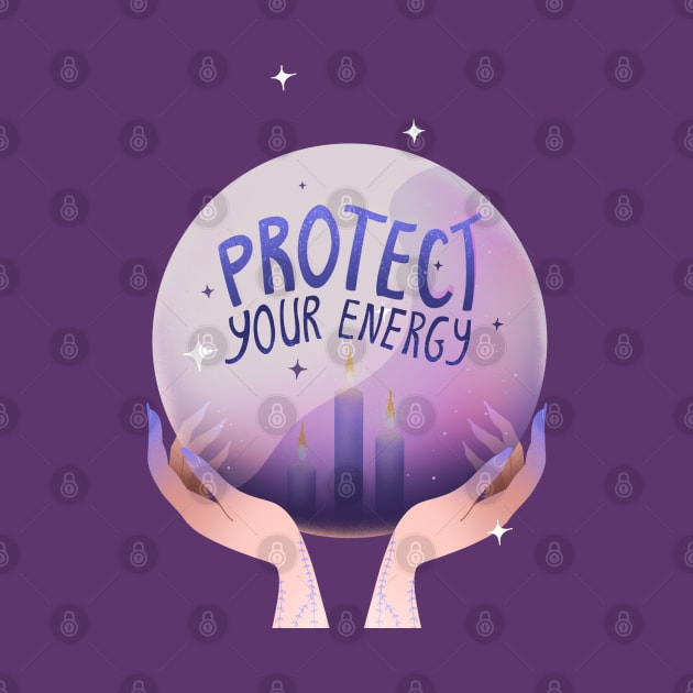 Magic ball in hands "Protect your energy" by Rub14ekArts