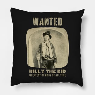 Billy The Kid Wanted Cowboy Pillow