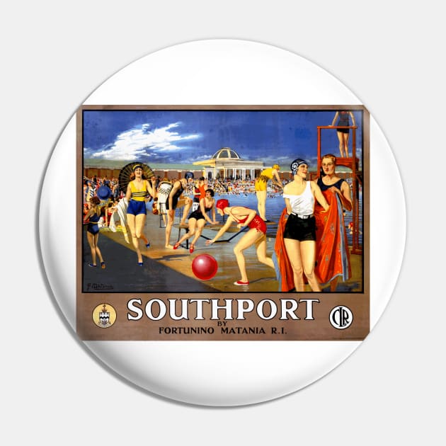 Vintage British Travel Poster: Southport Pin by Naves