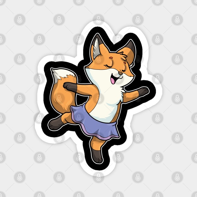 Fox as Ballerina at Ballet with Skirt Magnet by Markus Schnabel