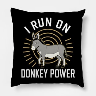 I Run On Donkey Power Pillow