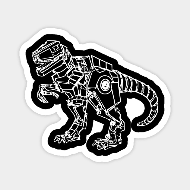 Robot dinosaur sketch drawing design Magnet by colorbyte