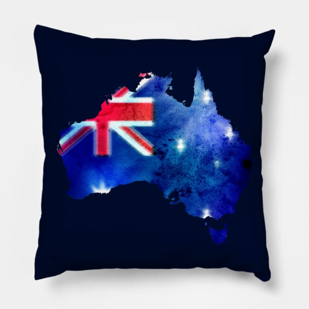 Australia Watercolor Pillow by JohnLucke