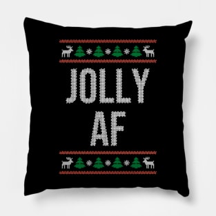 Jolly-AF Funny Ugly Christmas Pillow