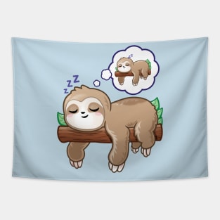 Funny Sloth Sleeping and Dreaming of Sleeping Tapestry