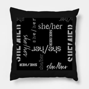 All-Over Pronouns: She/Her Pillow