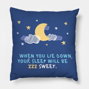 When you laid down, your sleep will be sweet - blue stars, cloud and moon at night Pillow