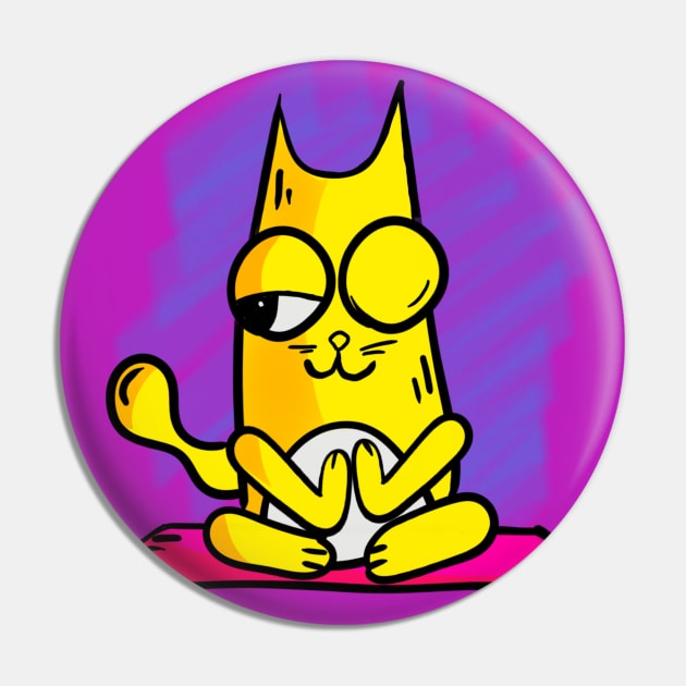 Yoga cat funny cartoon doodle Pin by SpaceWiz95
