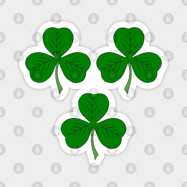 Three Shamrocks Magnet by AzureLionProductions