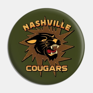 Nashville Cougars Retro Team 1970's Style Full Color Design 2 Pin