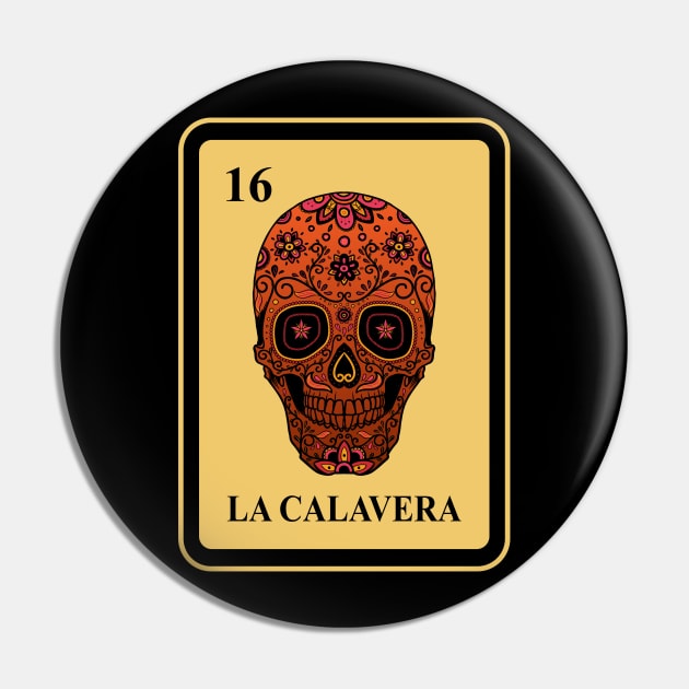 Mexican La Calavera lottery traditional Sugar Skull Pin by FunnyphskStore