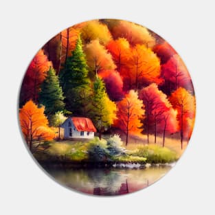 Colorful Autumn Landscape Watercolor 30 Pin